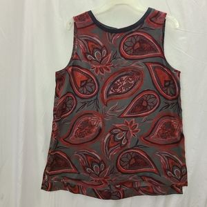 ANN TAYLOR LOFT Medium Sleeveless Blouse Burgundy paisley